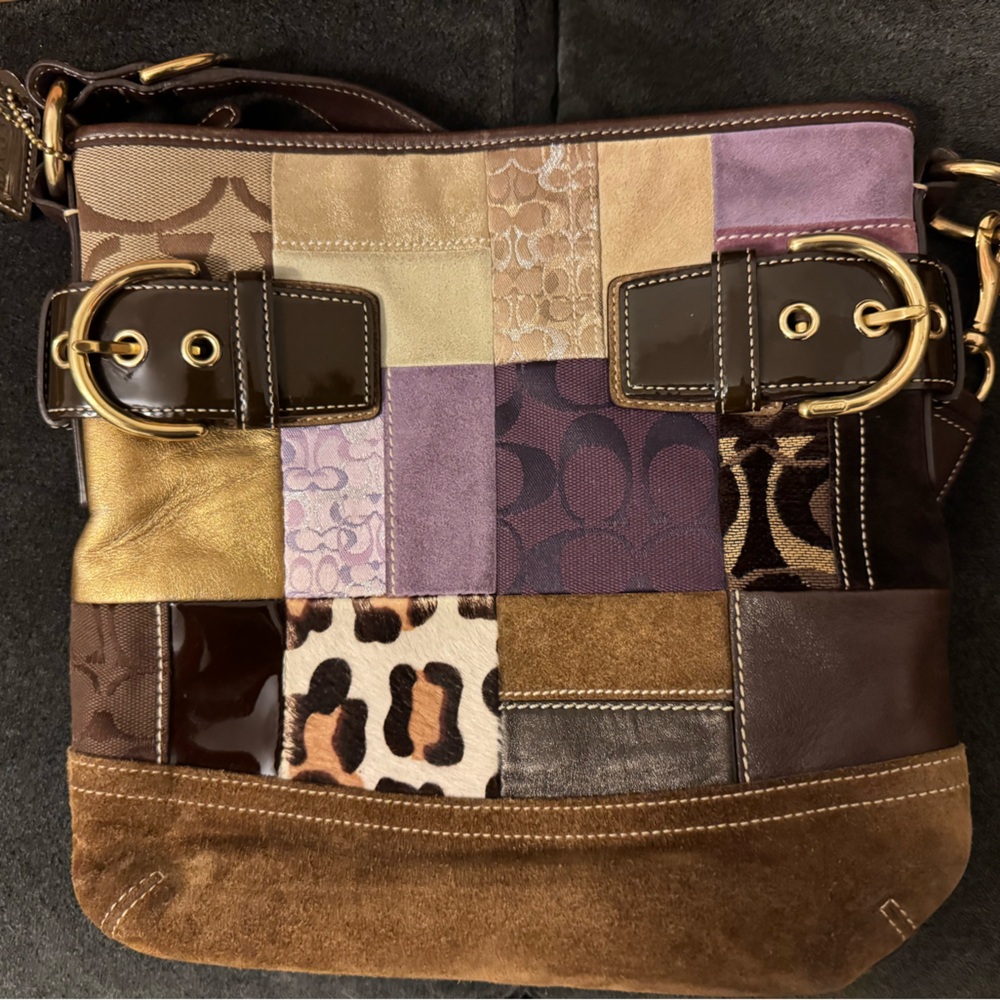 Patchwork Leather Shoulder Bag - image 1